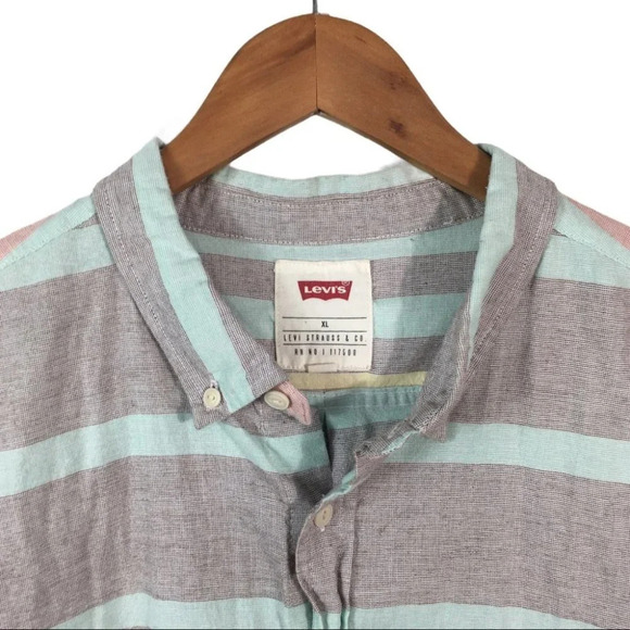 BF344 Levi’s Strauss Color block Button Shirt XL - Picture 3 of 5